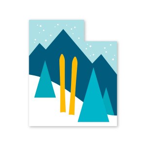 UTAH SKI 2 GLITTER STICKER